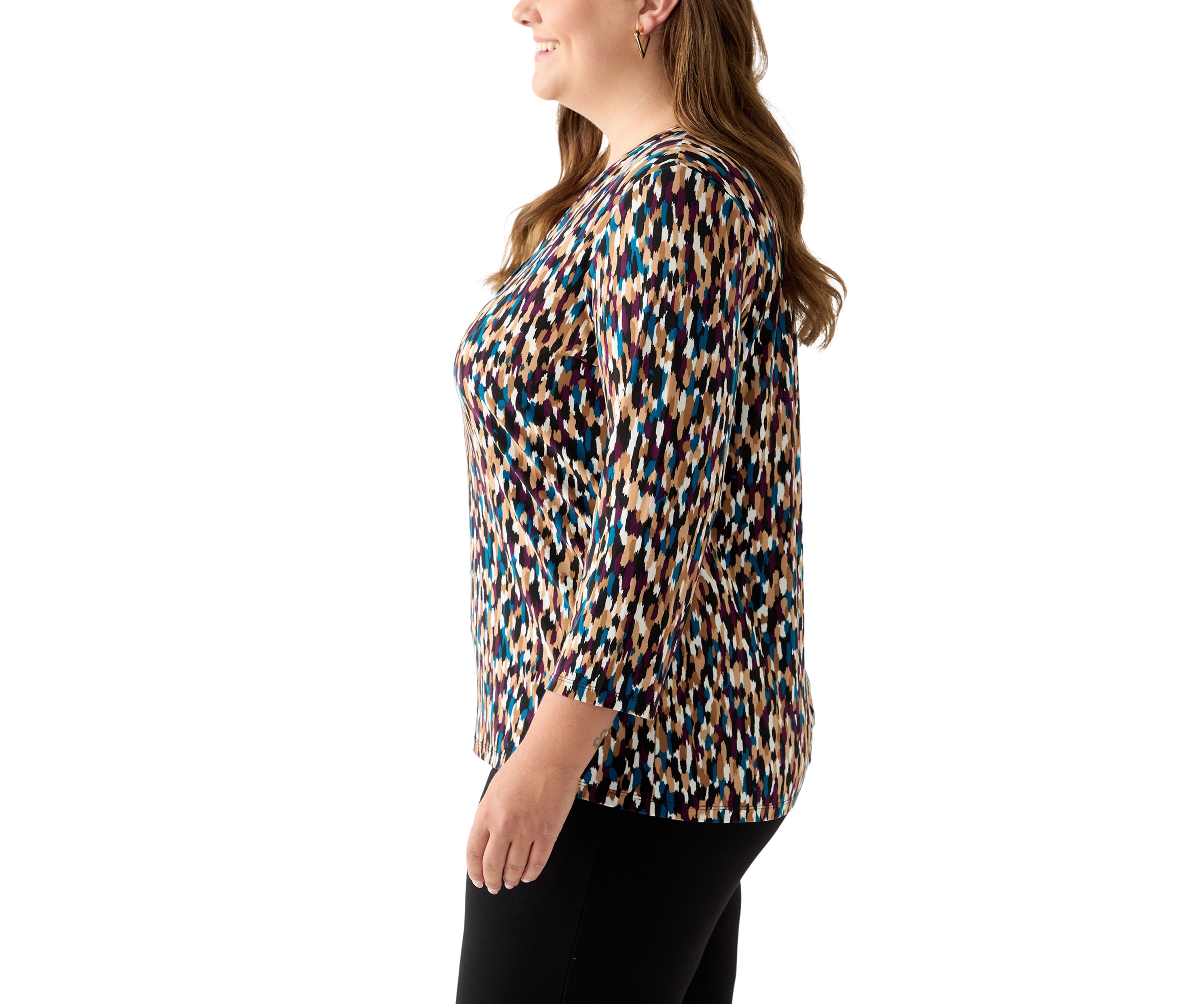 Plus Size Multi Print Top
