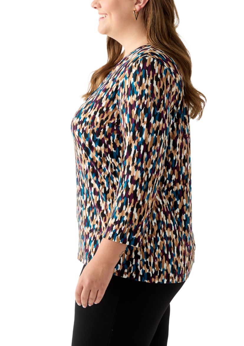 Plus Size Multi Print Top