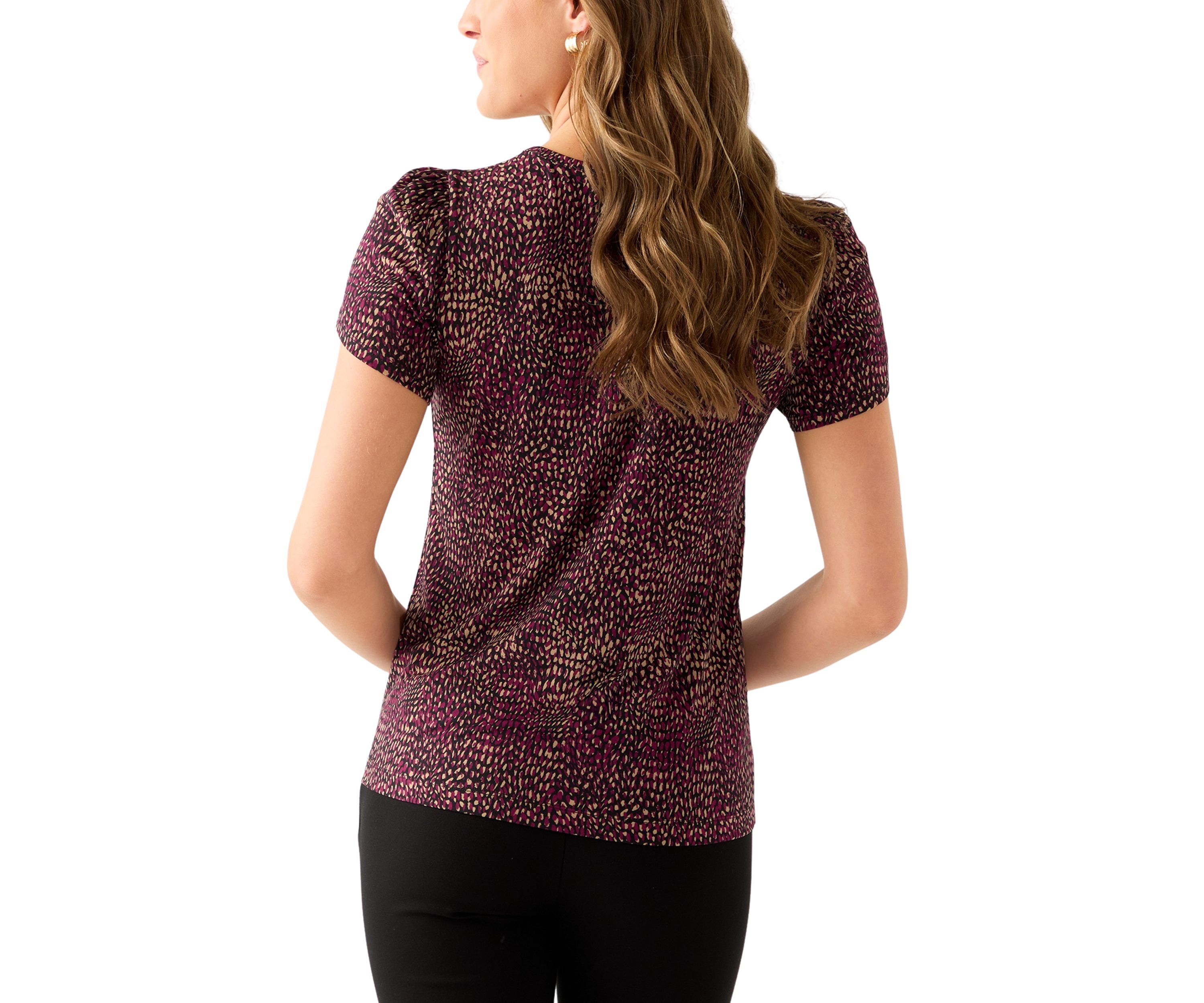 Womens Tulip Sleeve Printed Top 