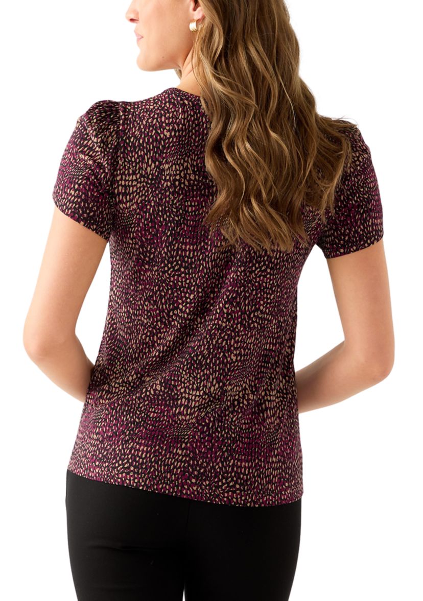 Womens Tulip Sleeve Printed Top 