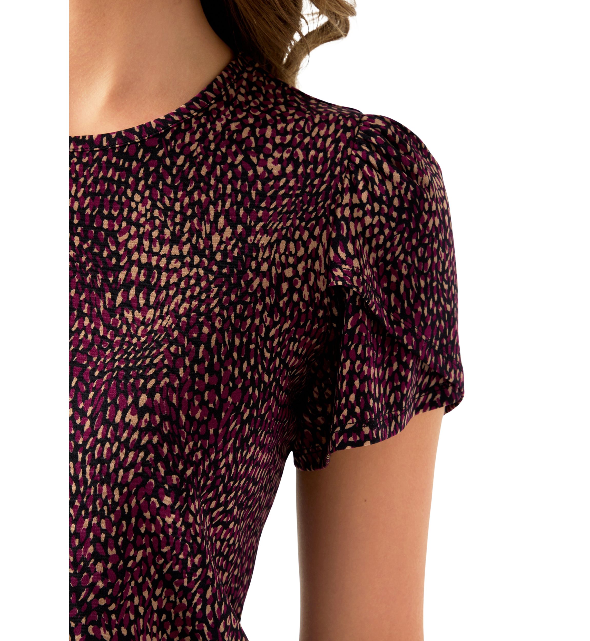 Womens Tulip Sleeve Printed Top 