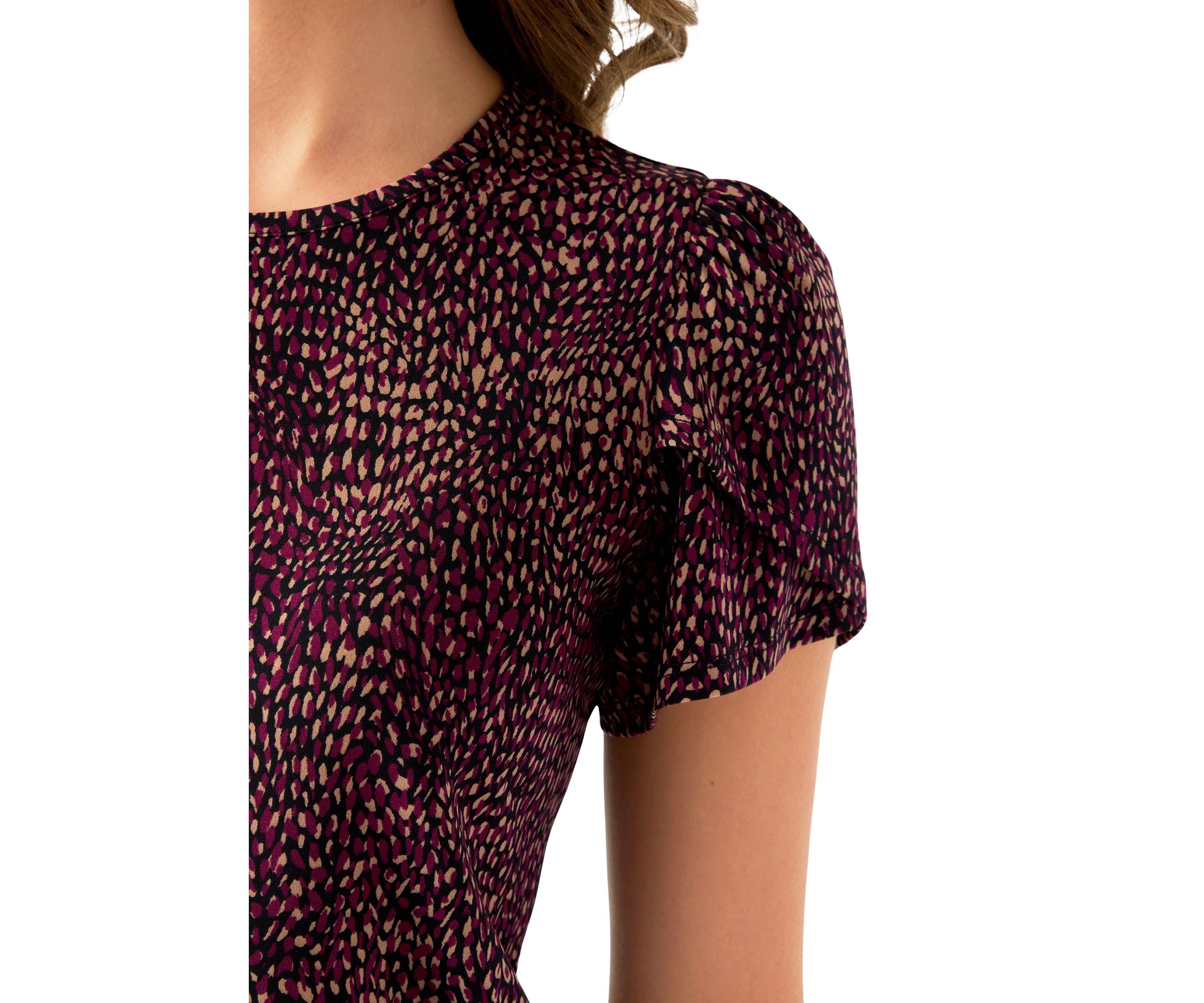 Womens Tulip Sleeve Printed Top 