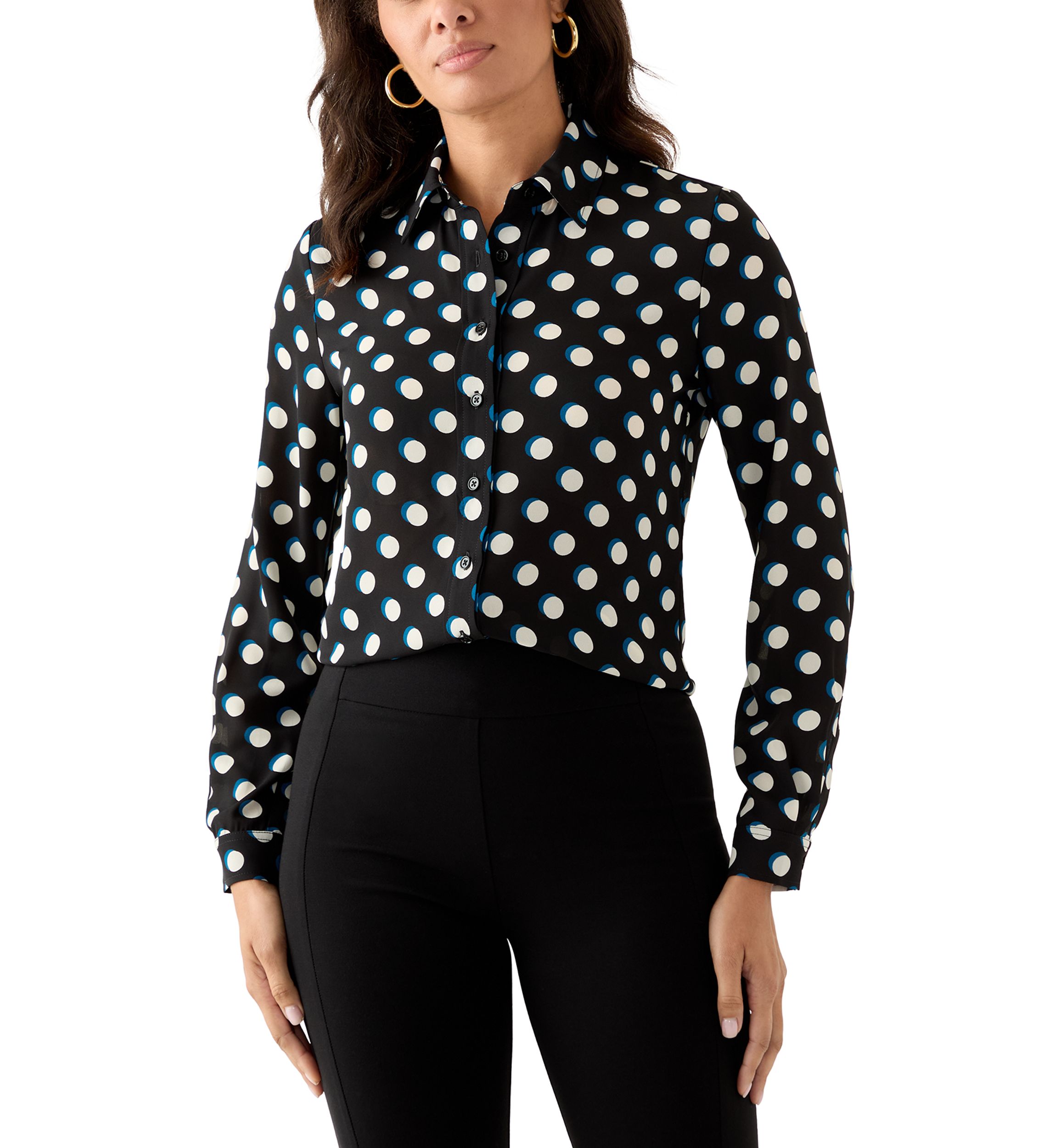 Womens Long Sleeve Utility Blouse 