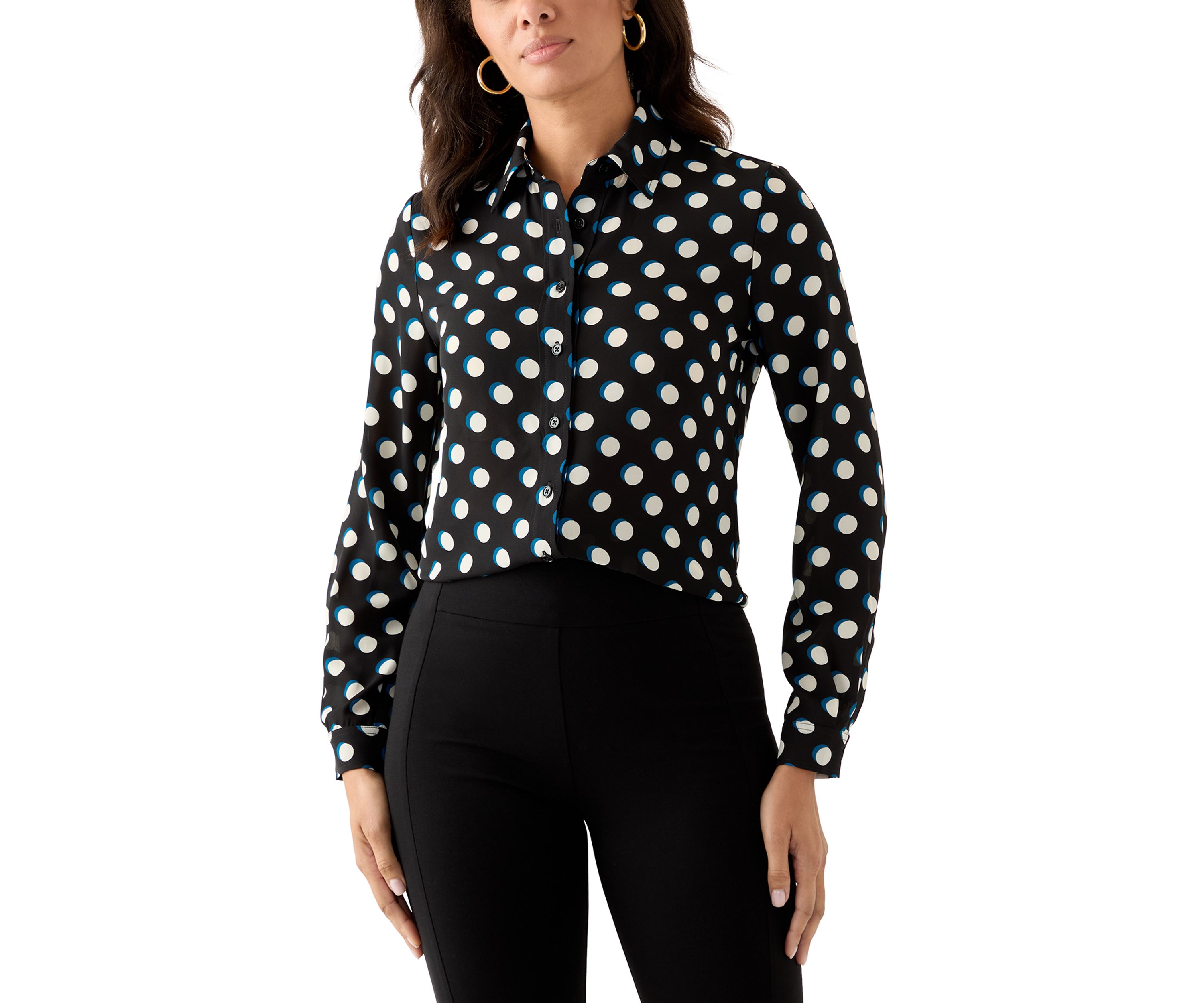 Womens Long Sleeve Utility Blouse 