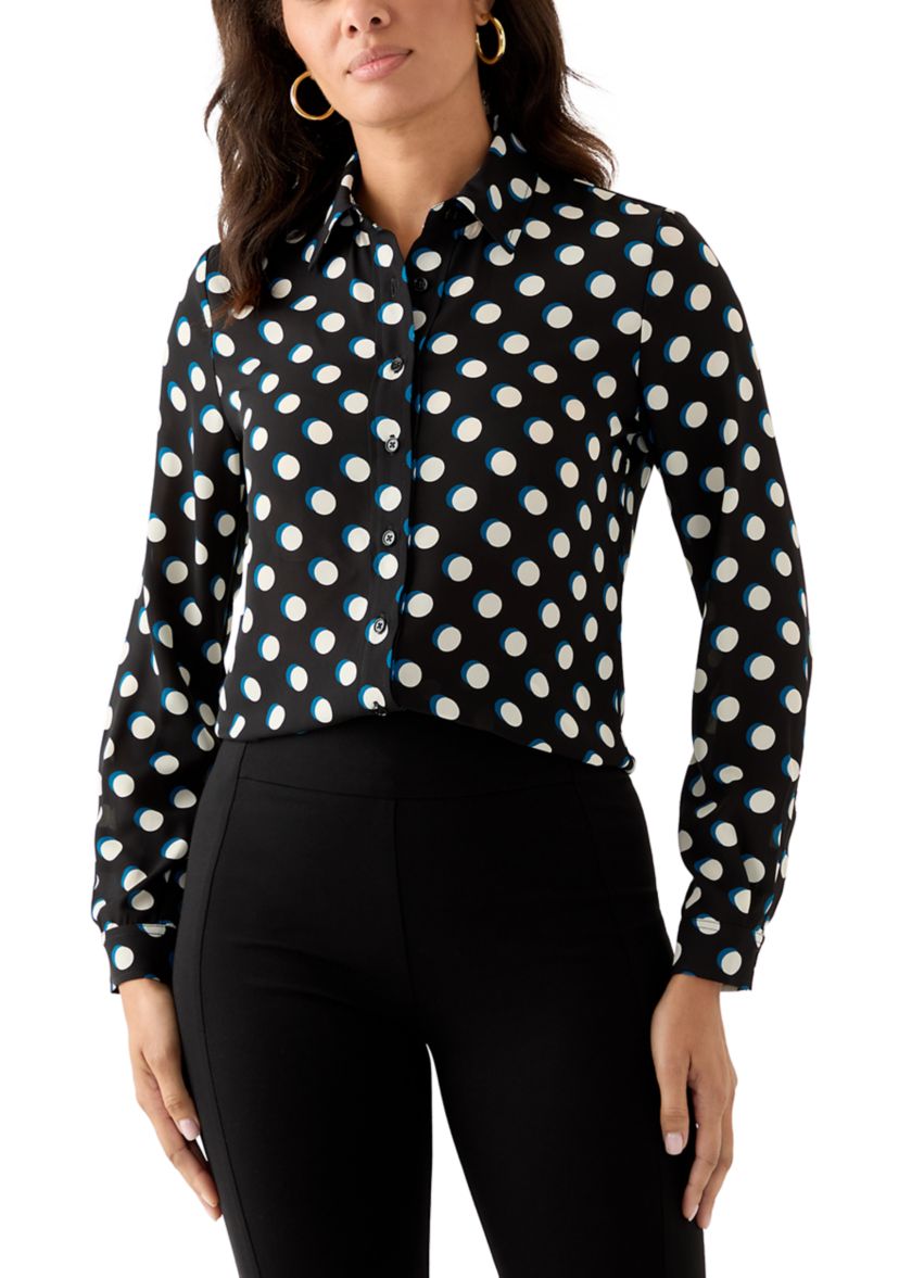 Womens Long Sleeve Utility Blouse 