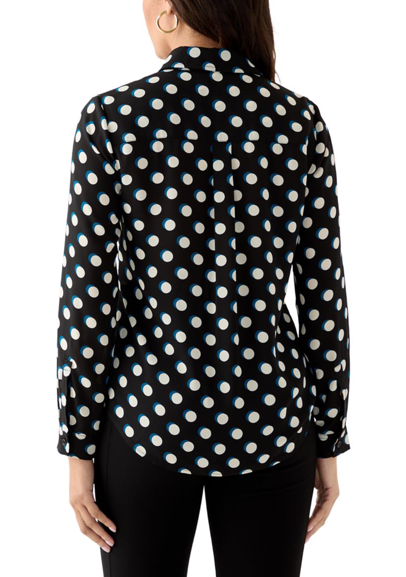 Womens Long Sleeve Utility Blouse 