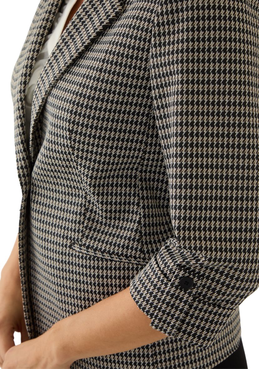 Petite Long Sleeve One Button Notch Collar Jacket