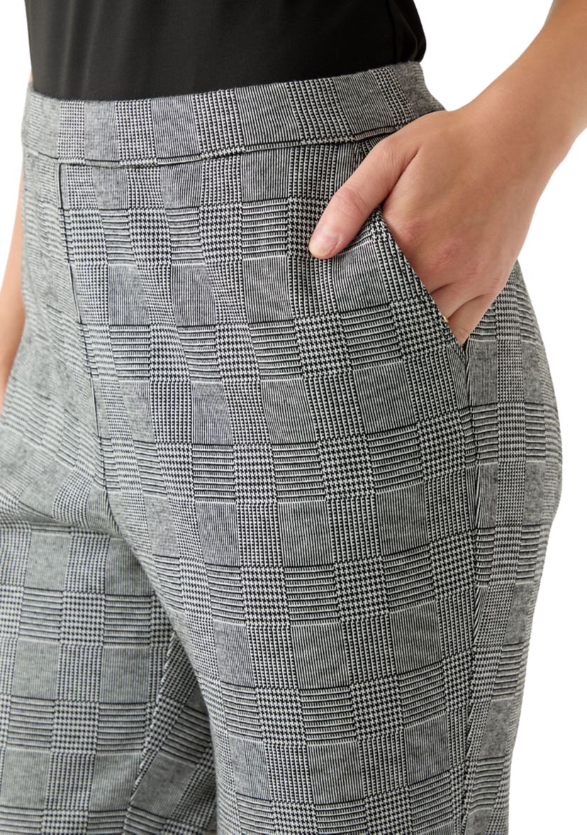 Petite Plaid Straight Ankle Pants