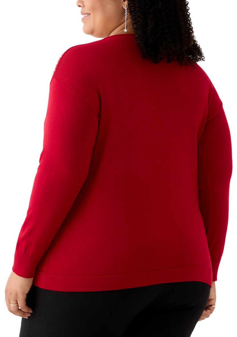 Plus Size Boat Neck Sweater