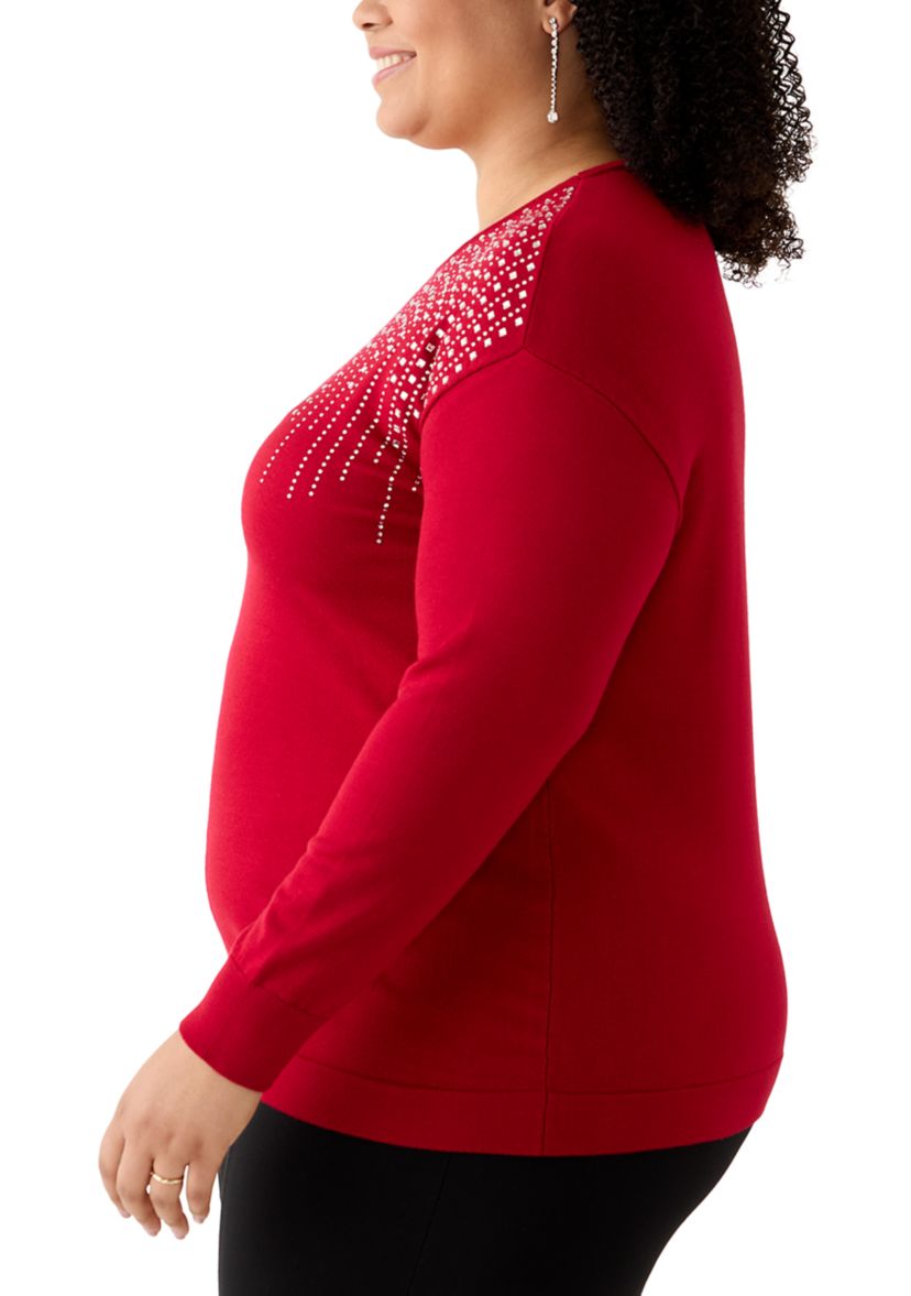 Plus Size Boat Neck Sweater