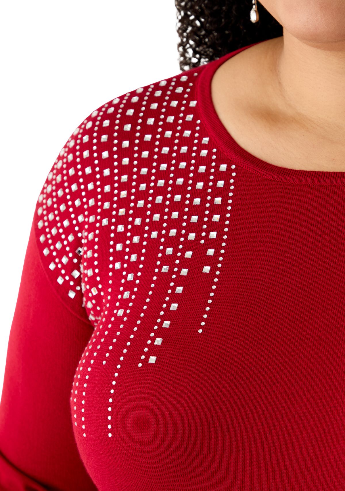 Plus Size Boat Neck Sweater