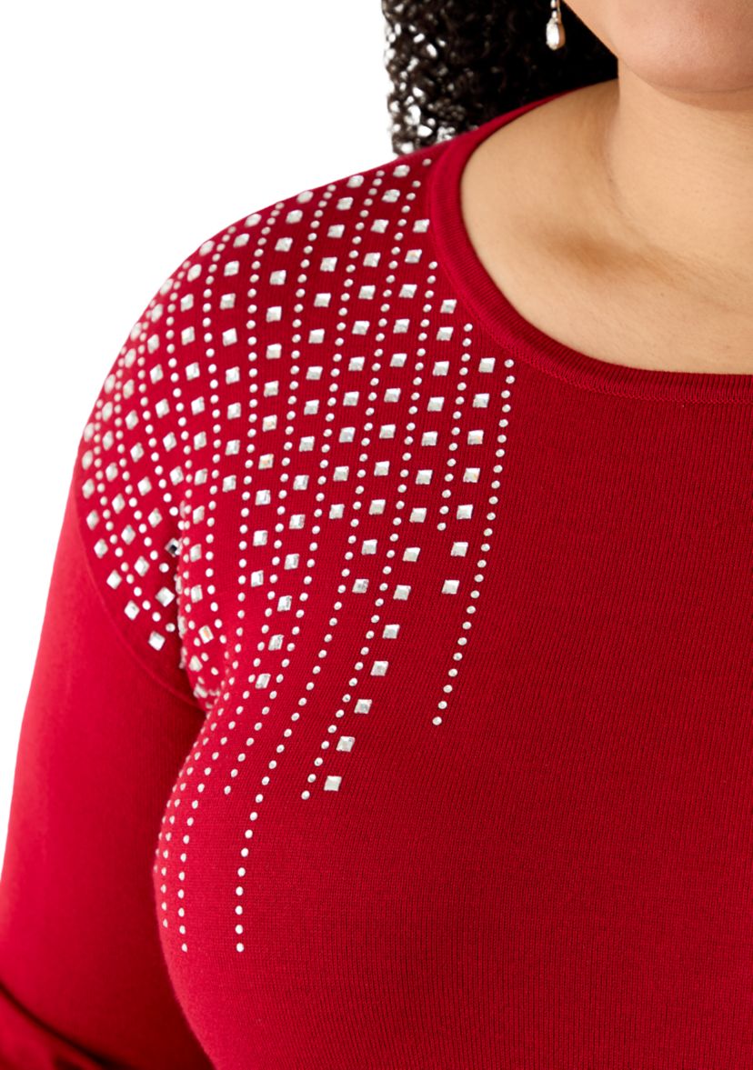 Plus Size Boat Neck Sweater