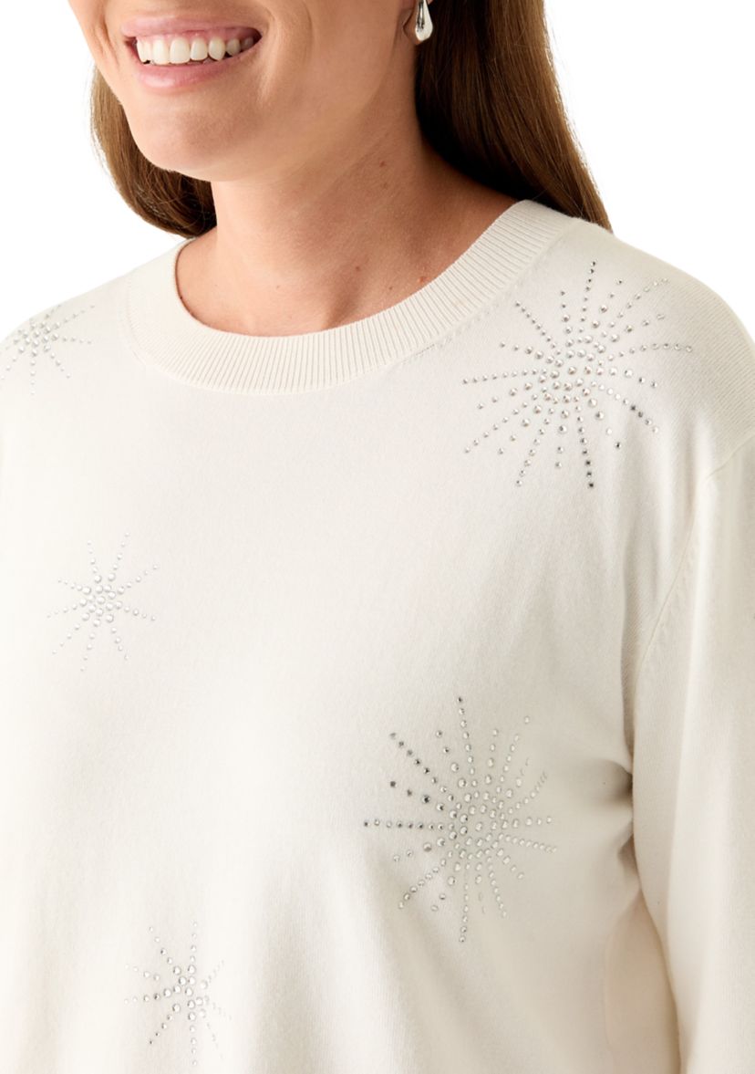 Petite Starburst Long Sleeve Sweater