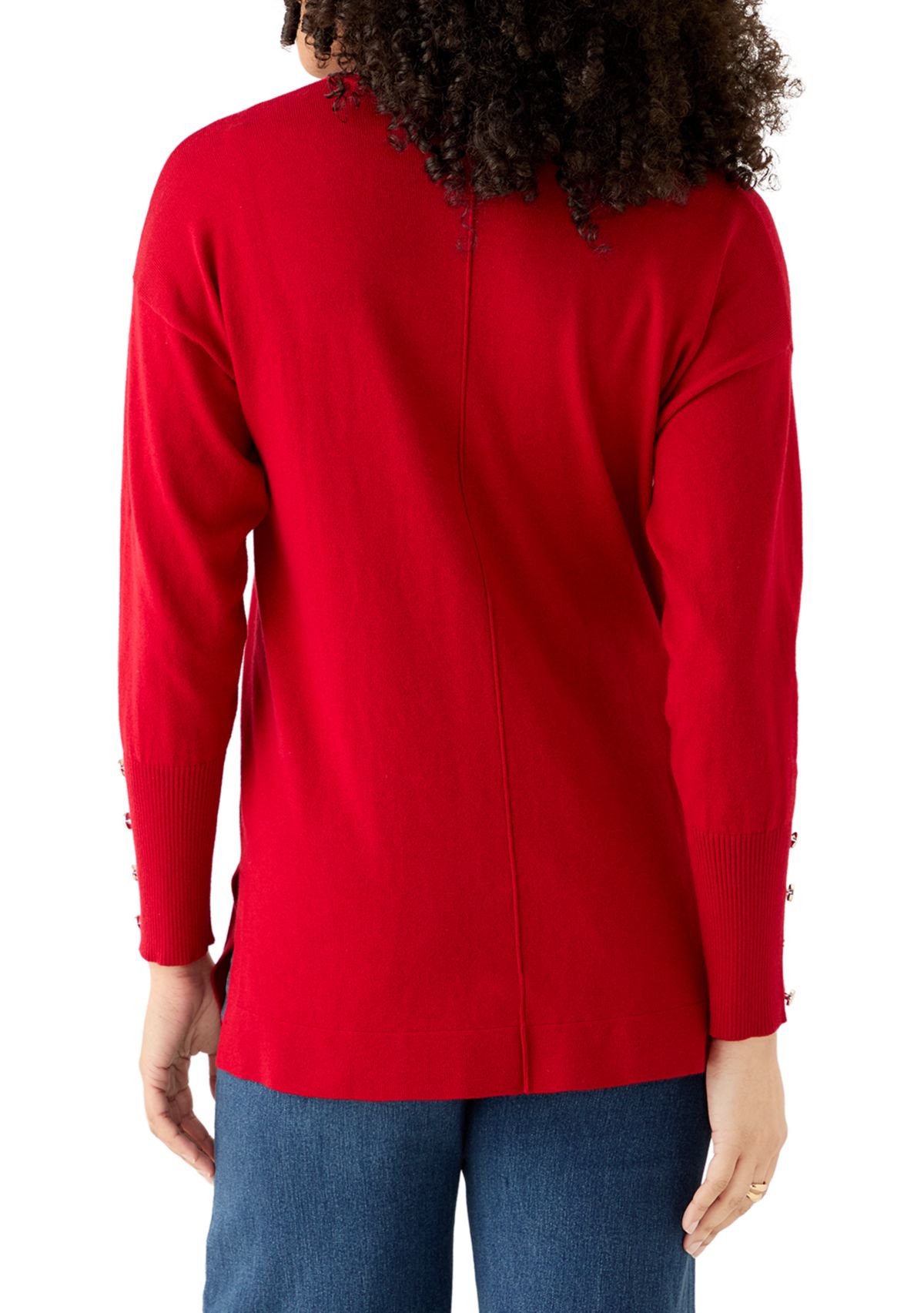 Womens V-Neck Long Sleeve with Buttons Top