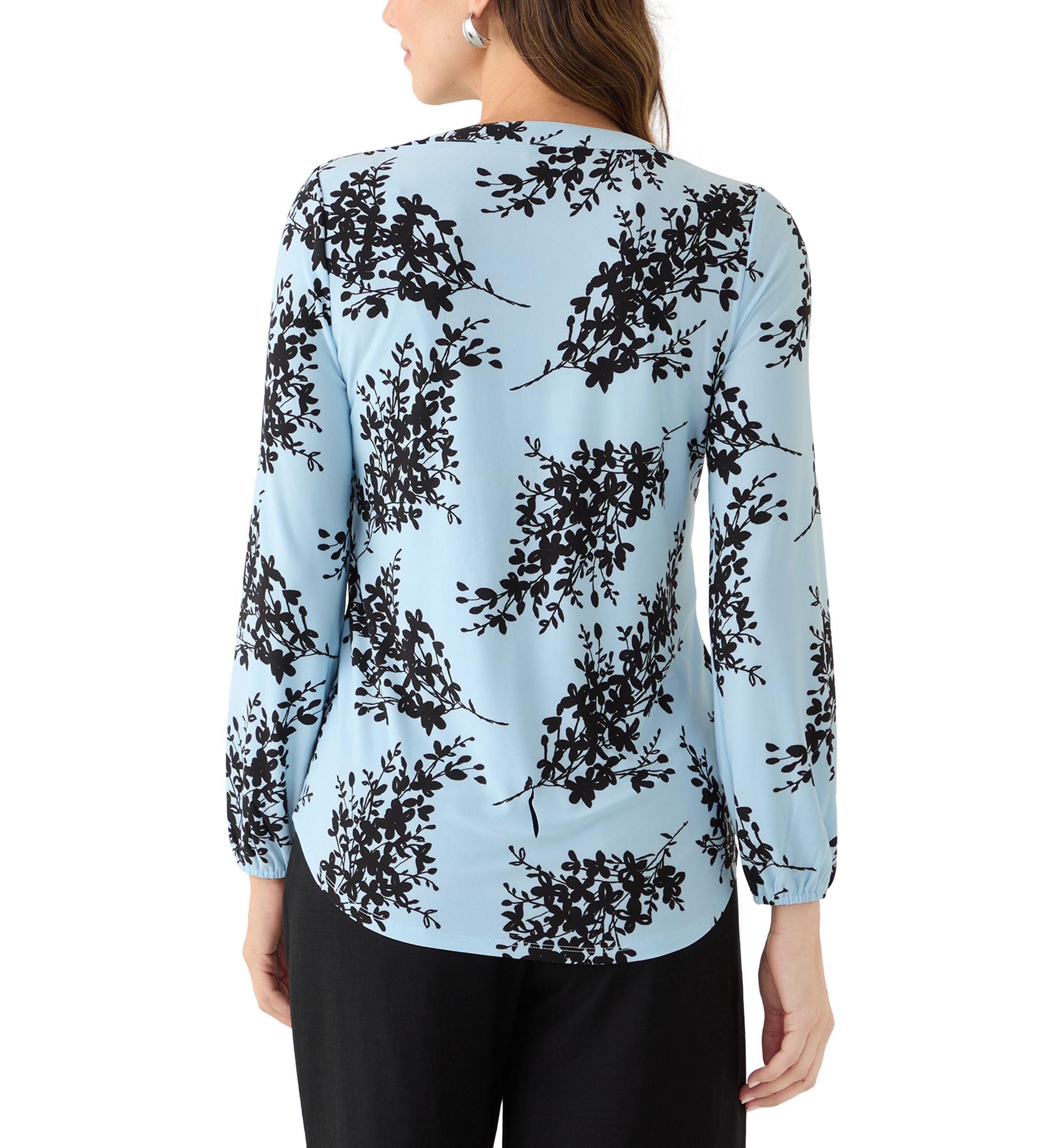 Tie Neck Silk Blouse Long Sleeve Silk Shirt Womens Silk Blouse, image size:1760x2500