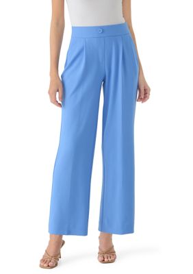 AK Anne Klein Women's Petite Pleated Wide Leg Pants