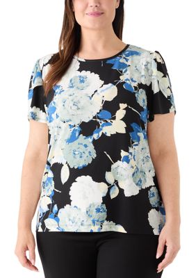 AK Anne Klein Women's Plus Size Tulip Sleeve Top
