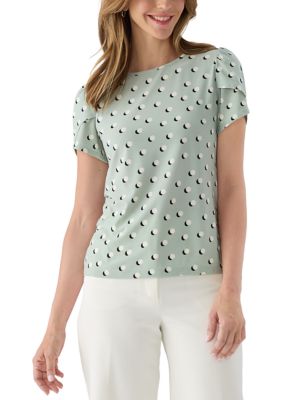 AK Anne Klein Women's Short Tulip Sleeve Top, Medium