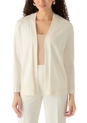 AK Anne Klein Women's Petite Chatham Cardigan, White, PL