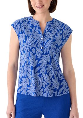 AK Anne Klein Women's Short Sleeve Y-Neck Dolman Top