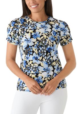 AK Anne Klein Women's Pleated Sleeve Top
