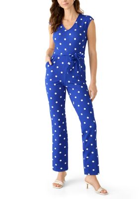 AK Anne Klein Petite Santorini Sleeveless V-Neck Jumpsuit