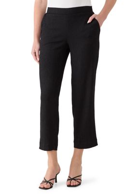 AK Anne Klein Women's Pull On Bubble Check Ankle Pants