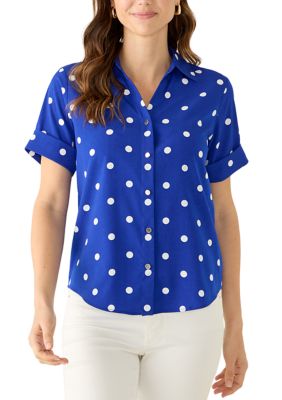 AK Anne Klein Women's Woven Camp Shirt
