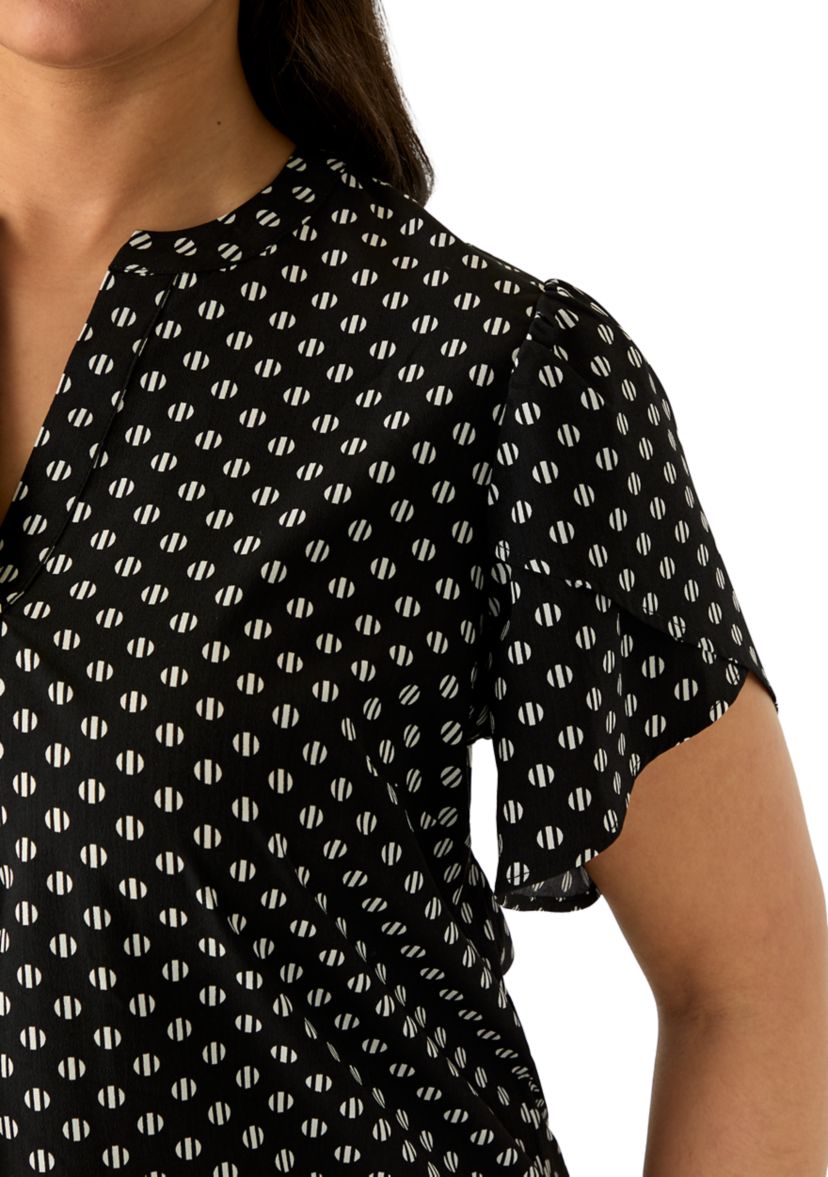 AK Anne Klein Plus Size Tulip Sleeve Woven Blouse | Belk