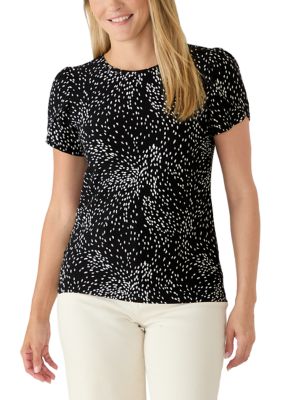 AK Anne Klein Women's Gathered Tulip Sleeve Top