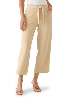 AK Anne Klein Women's Petite Tie Front Cropped Pants