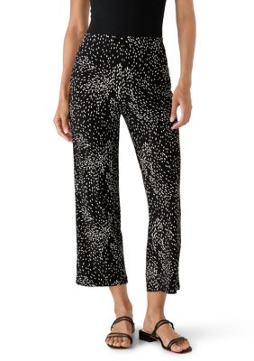 AK Anne Klein Women's Knit Wide Leg Cropped Pants