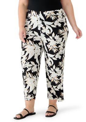 AK Anne Klein Women's Plus Size Cropped Pants