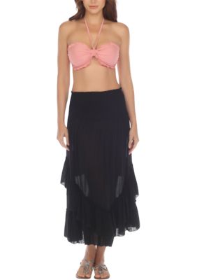 Convertible Skirt to Strapless Dress Swim Cover Up