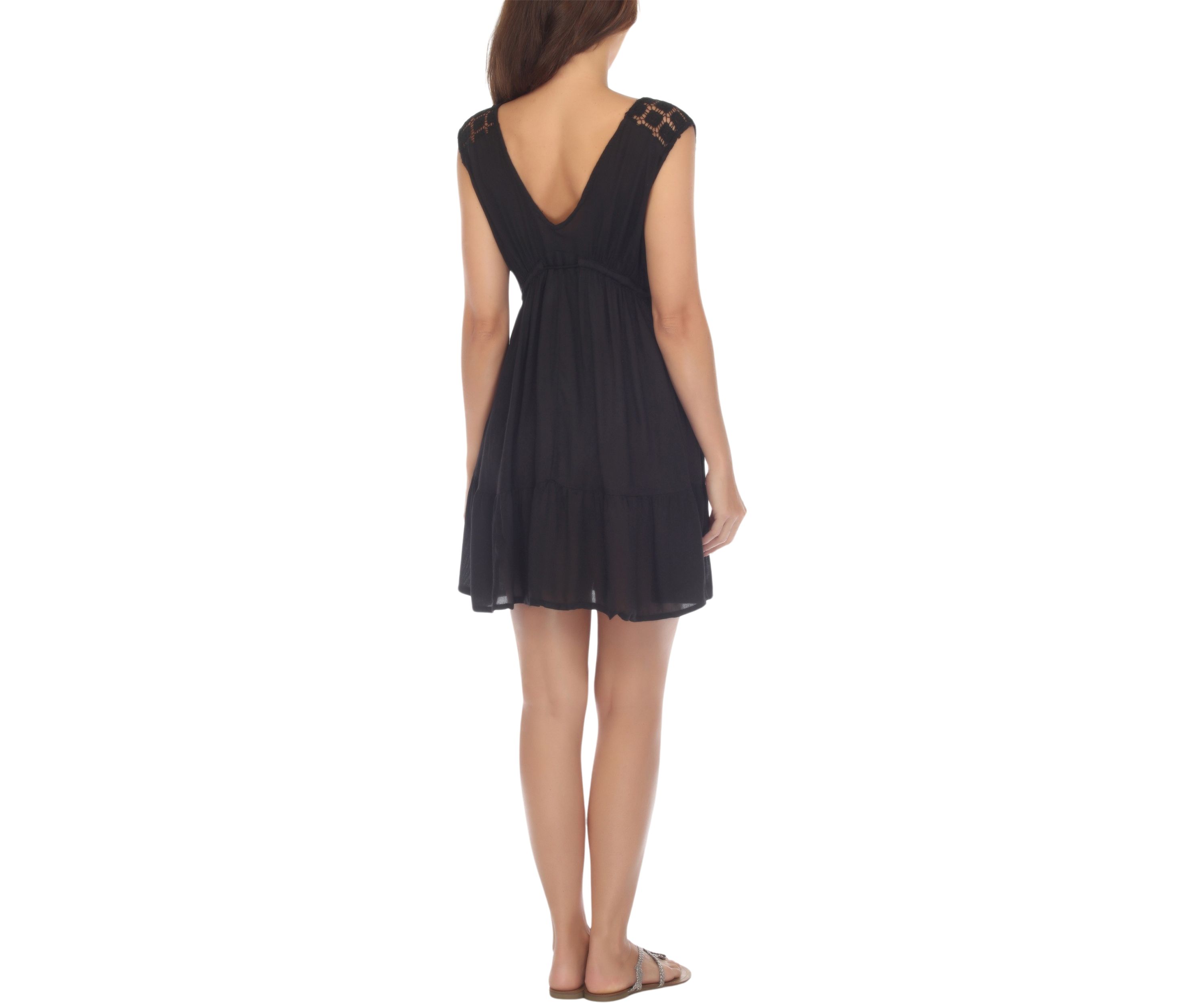 Crochet Sleeveless Cinch Tie Dress Swim Cover Up