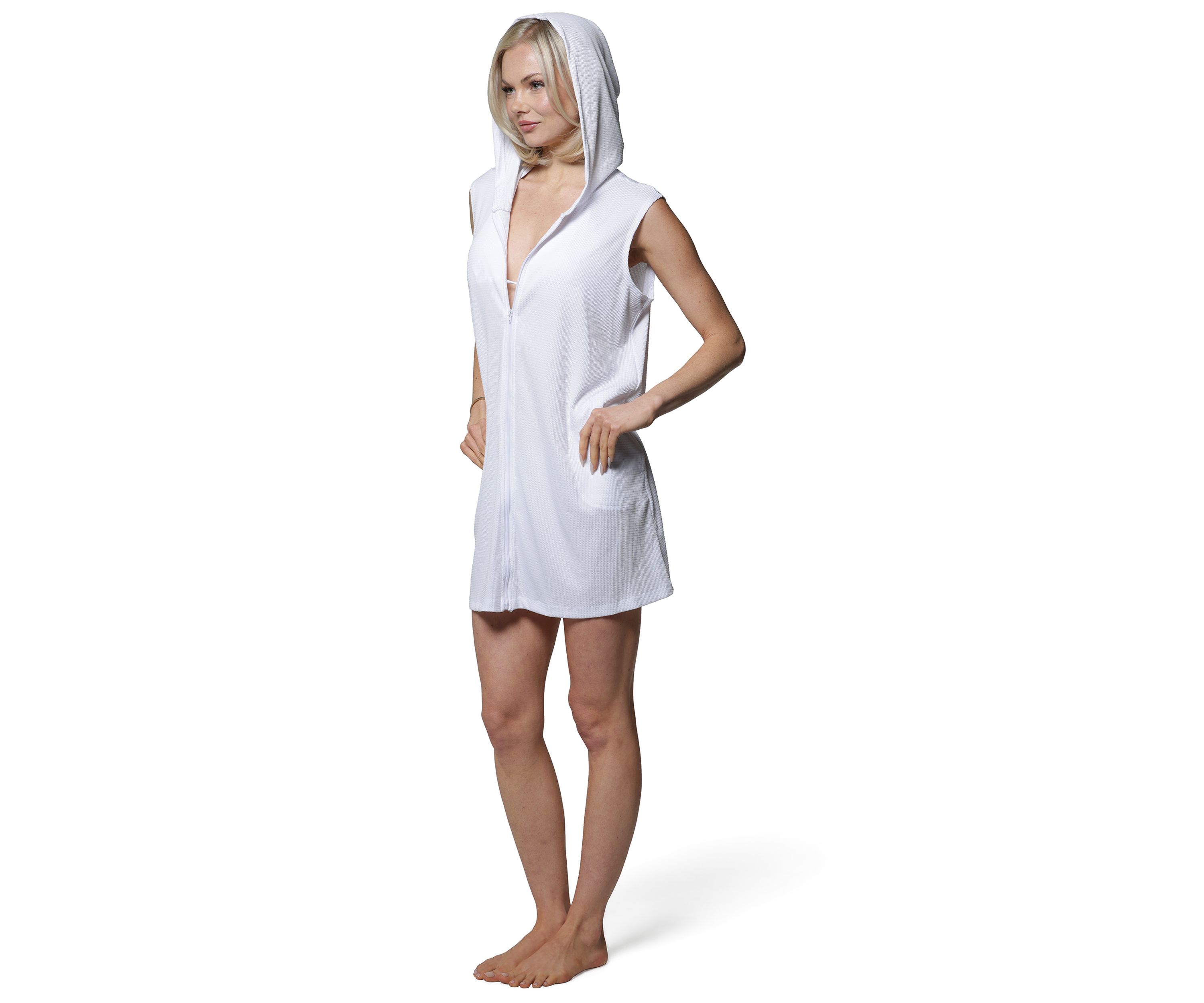 Solid Bondi Full Zip Swim Coverup 