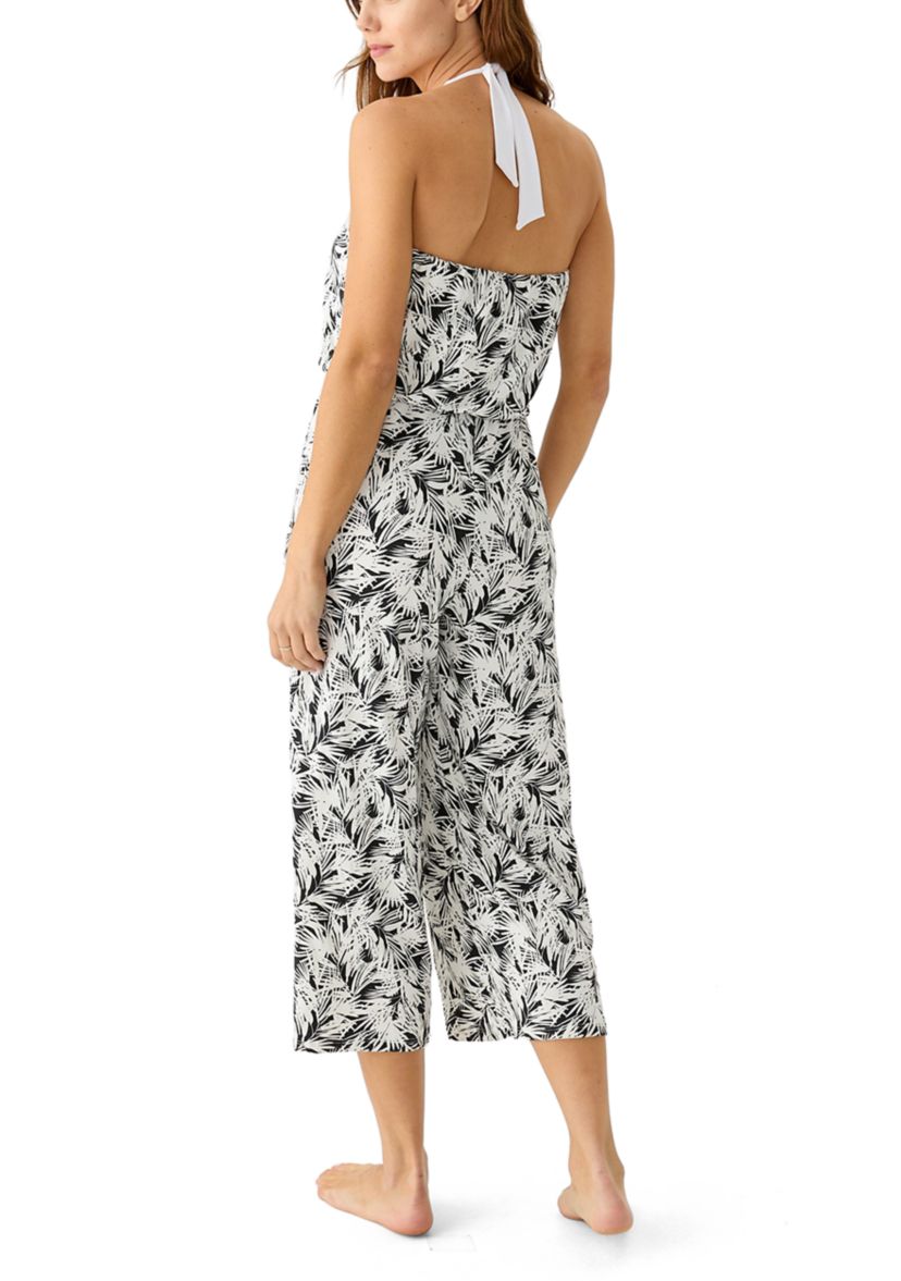 Printed Bandeau Brushed Feather Swim Coverup