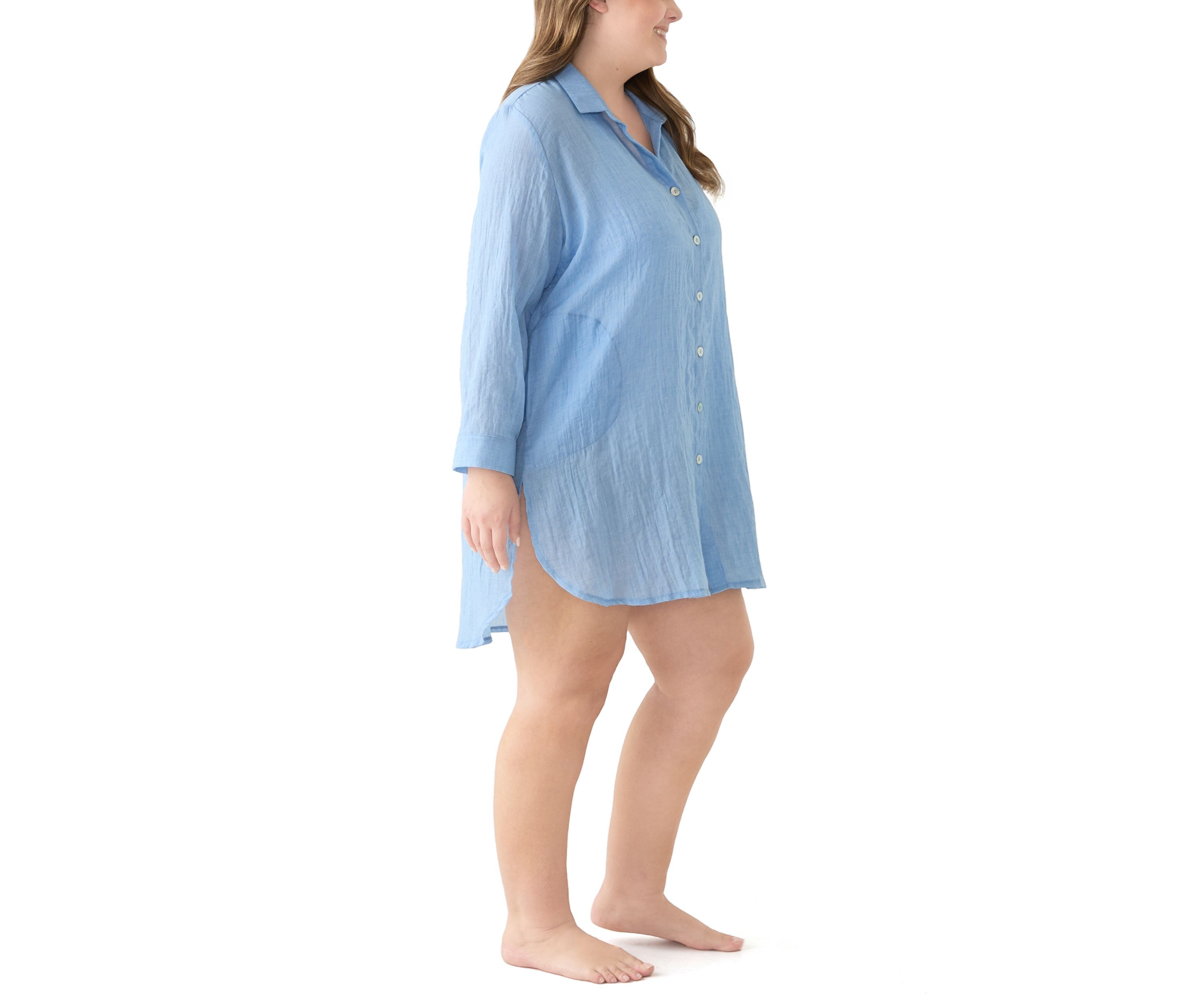Plus Size Long Sleeve Button Up Big Shirt