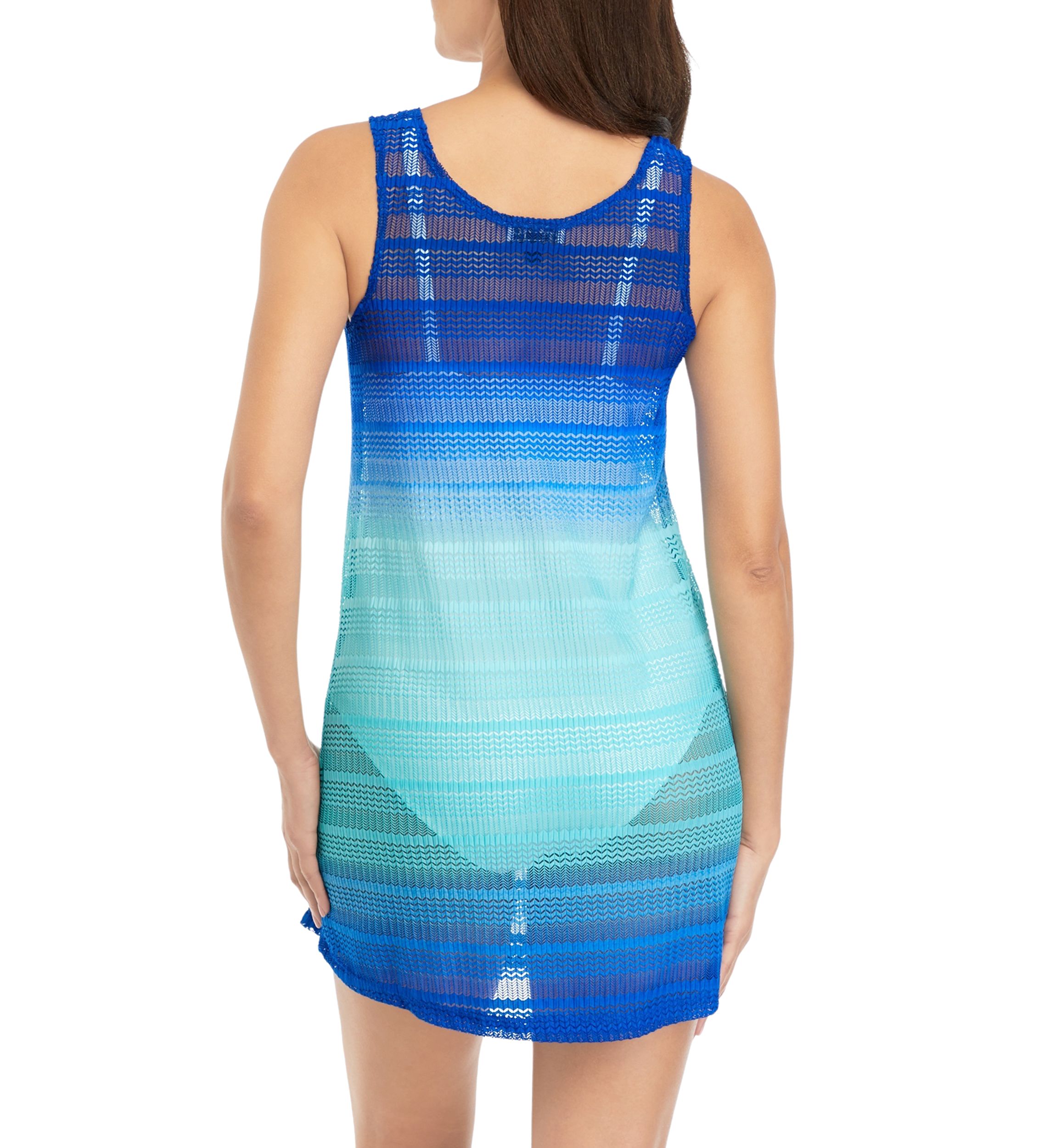 Sleeveless Ombré Ring Swim Cover Up Tank Dress