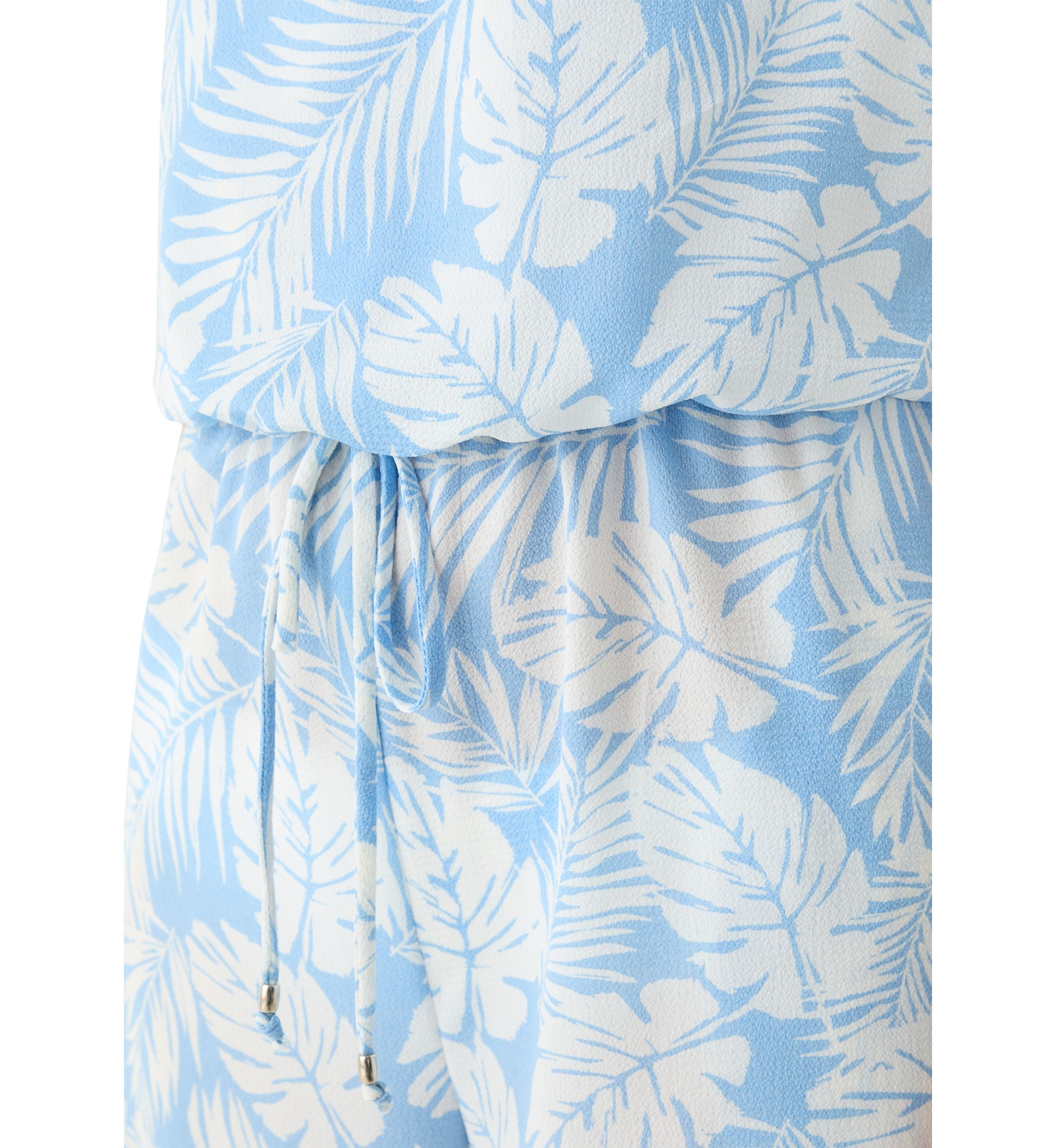 Bandeau Printed Bahama Jumpsuit Swim Cover Up