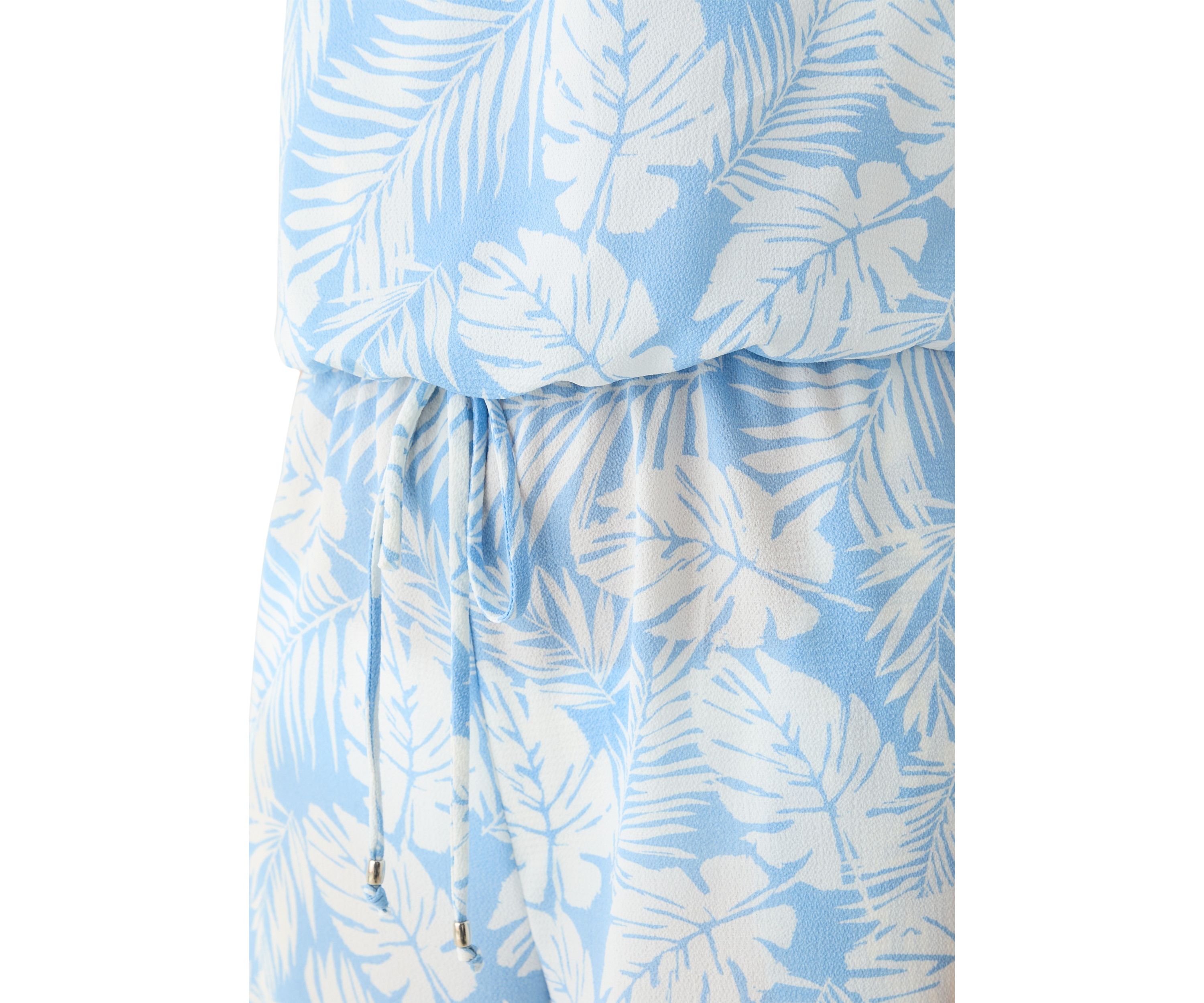 Bandeau Printed Bahama Jumpsuit Swim Cover Up