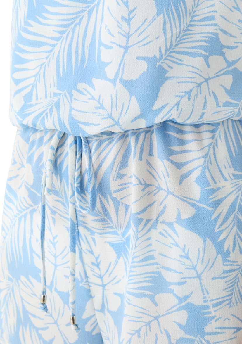 Bandeau Printed Bahama Jumpsuit Swim Cover Up