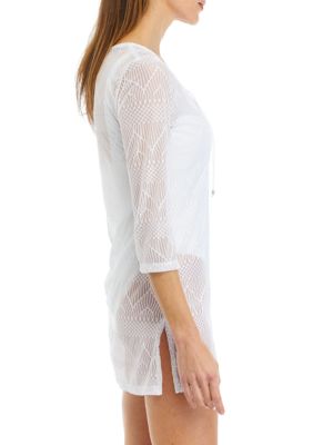 Crochet Lace Up Swim Cover Dress