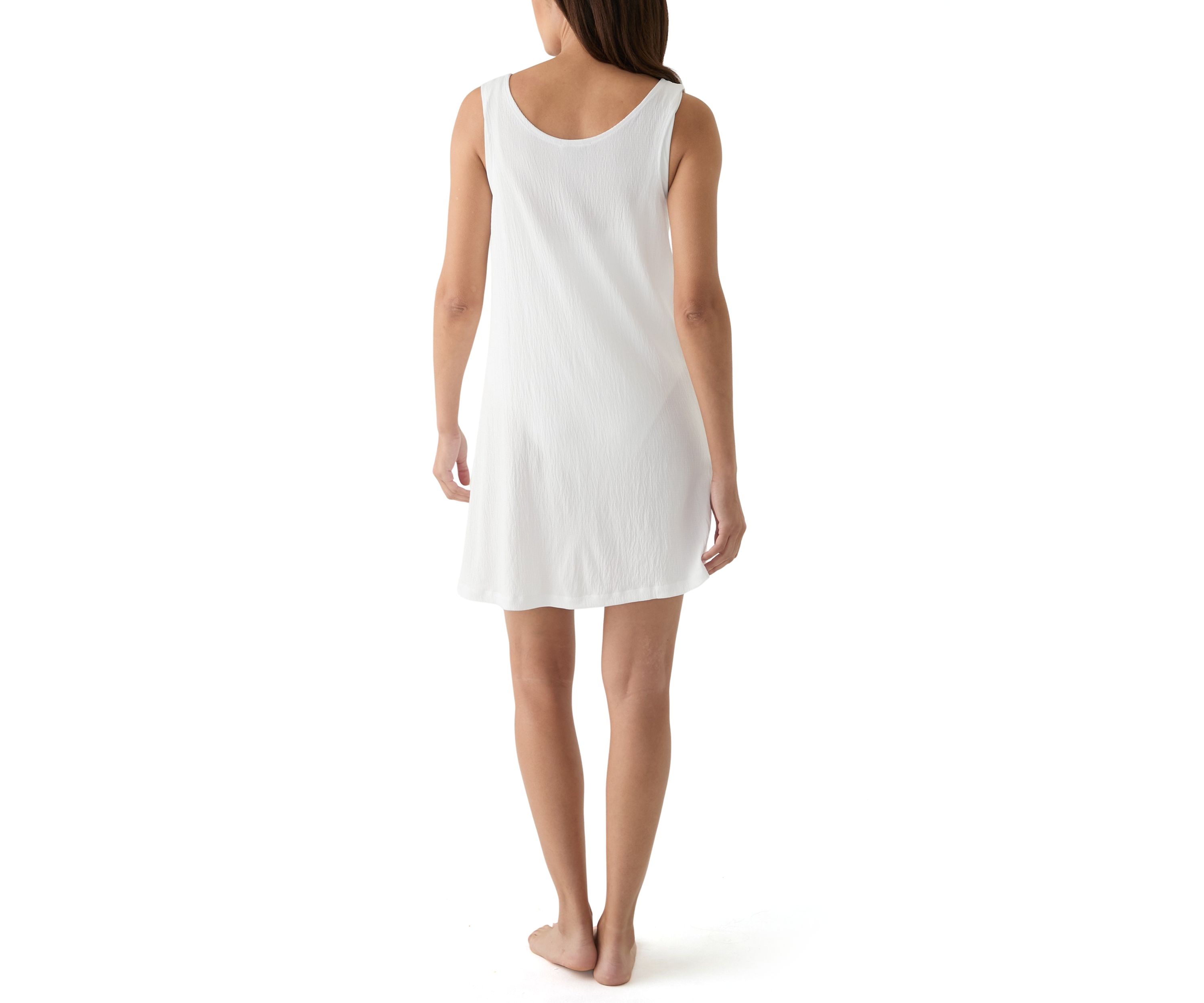 Sleeveless Solid Ring Tank Swim Coverup