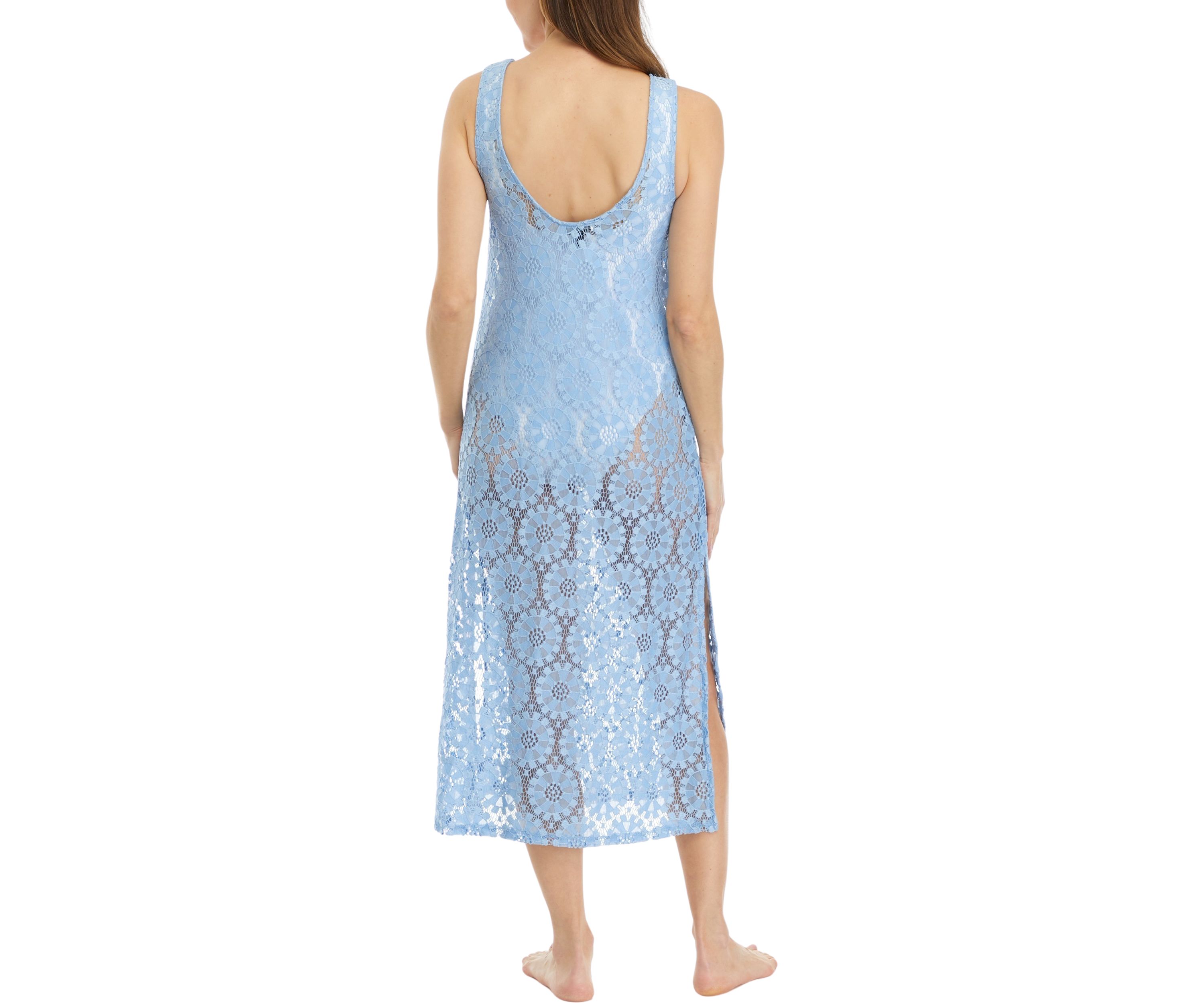 Sleeveless Cutout Side Slit Swim Cover-Up Dress