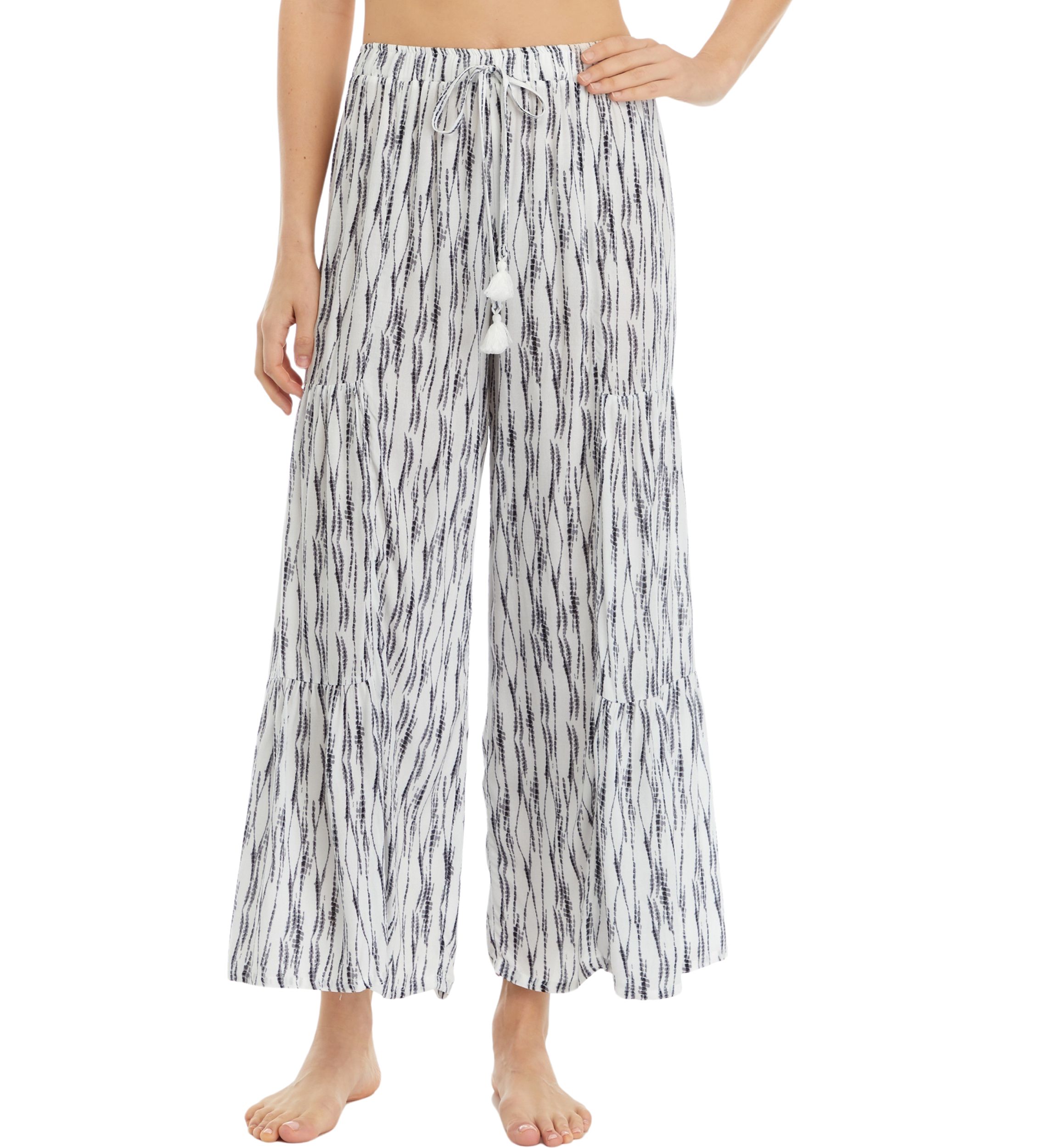 Printed Pull On Wide Leg Pants
