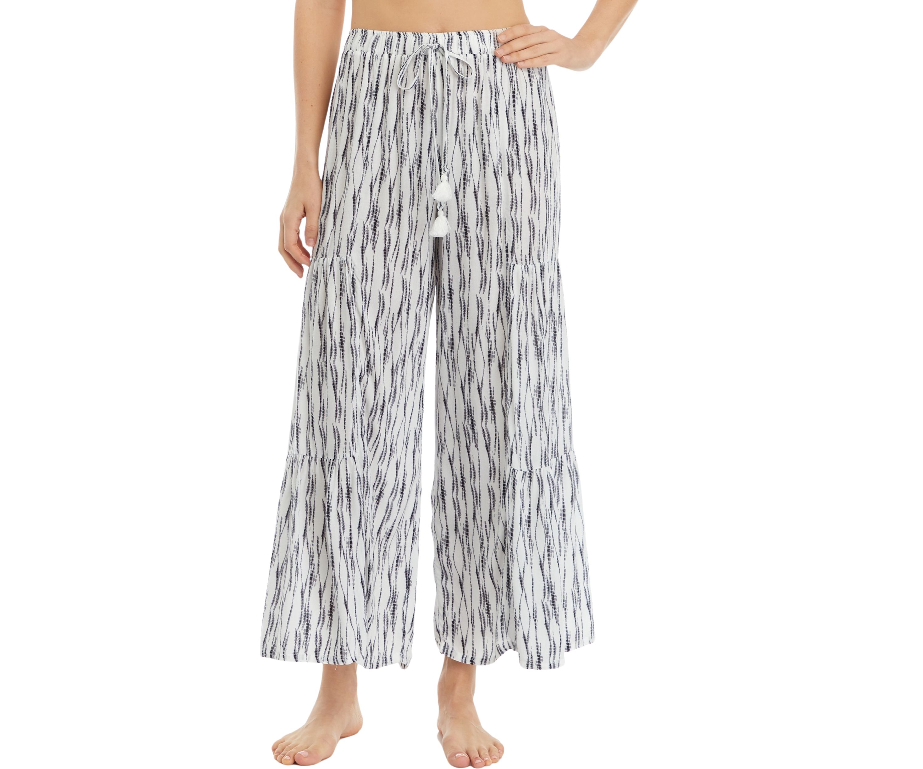 Printed Pull On Wide Leg Pants