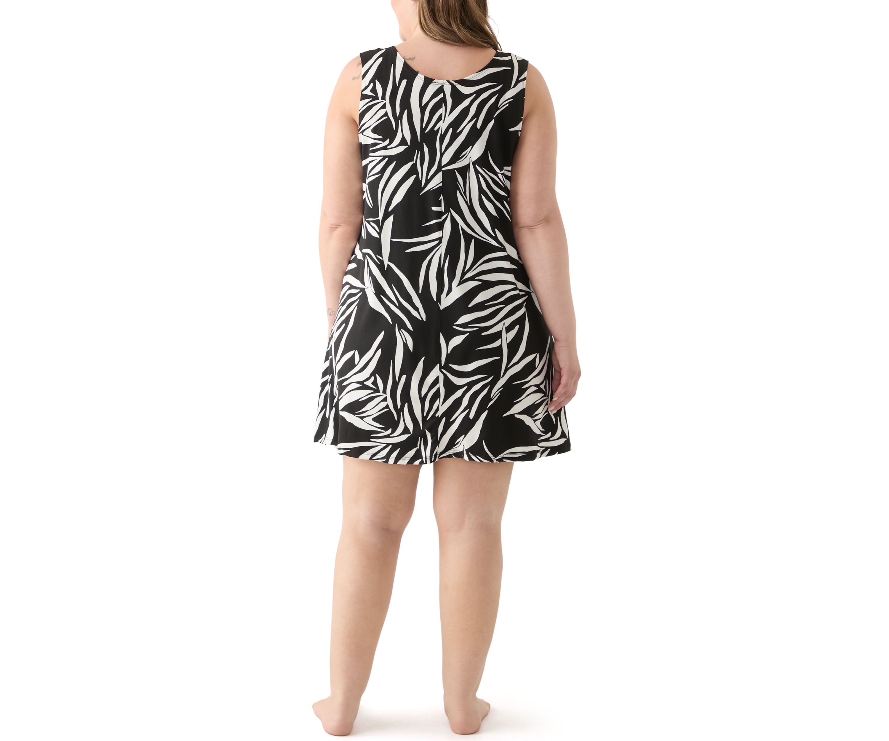Plus Size Zebra Printed Ring Tank Dress