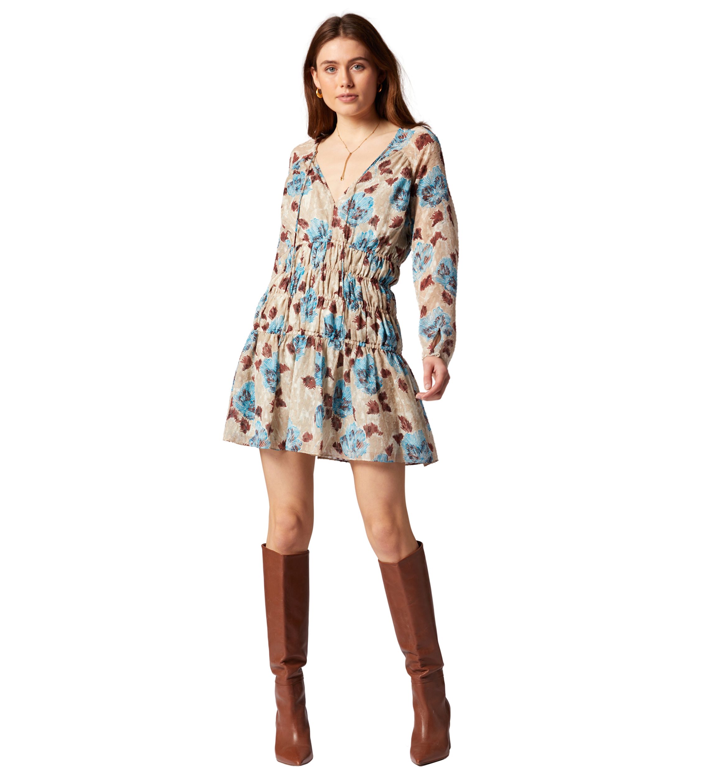 Womens Aminah Silk Tiered Dress