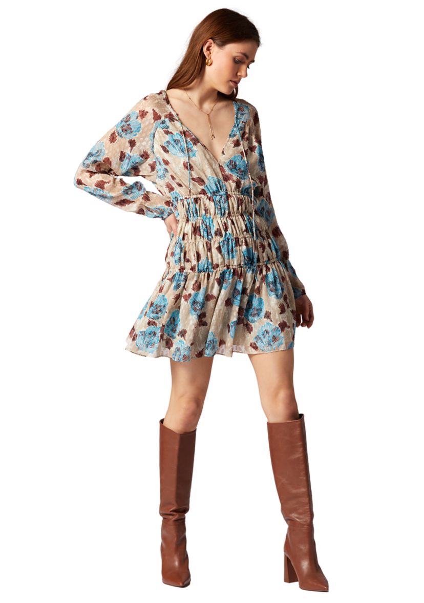Womens Aminah Silk Tiered Dress